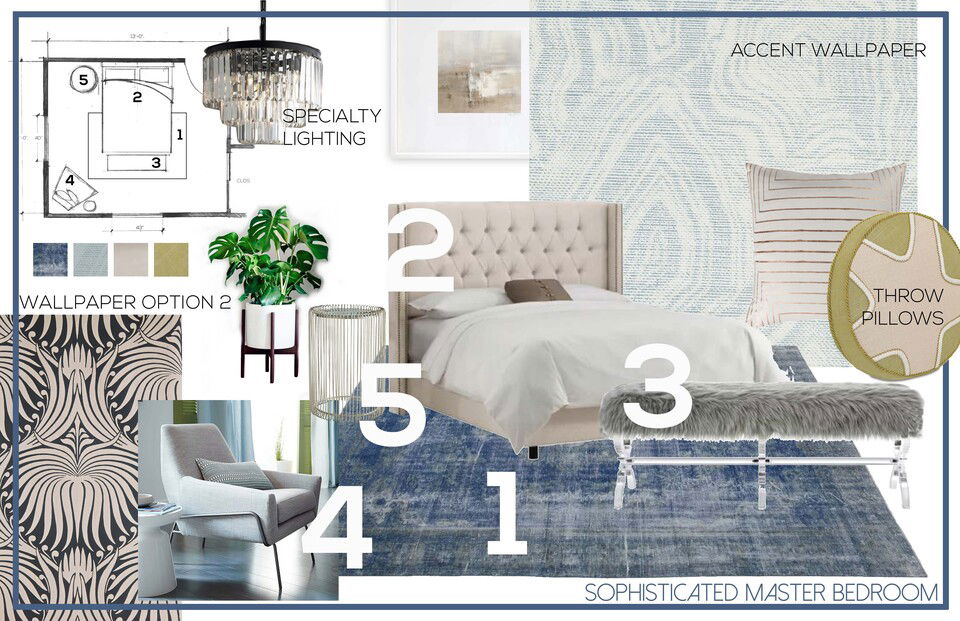 Glamorous Contemporary Bedroom Design  Lisa W. Moodboard 3 thumb