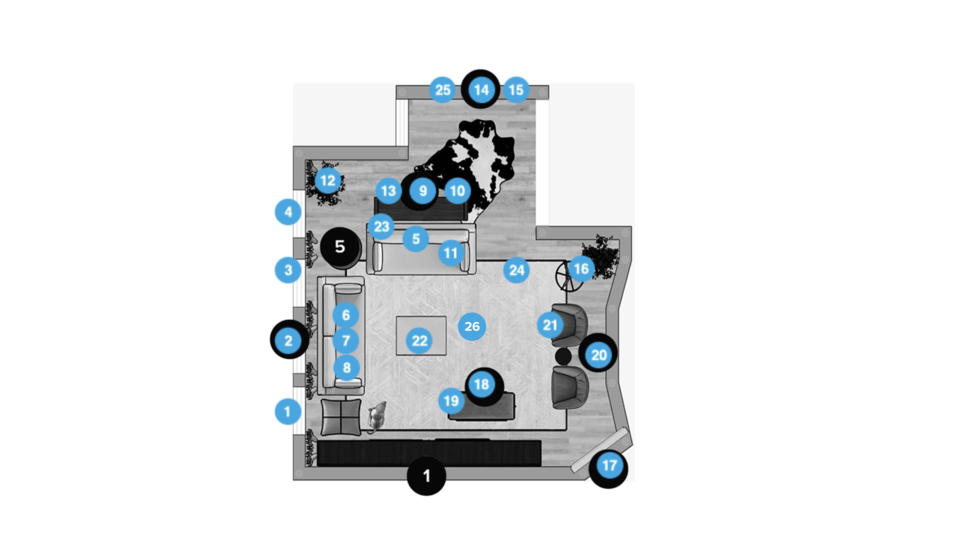 Online Designer Living Room Floorplan