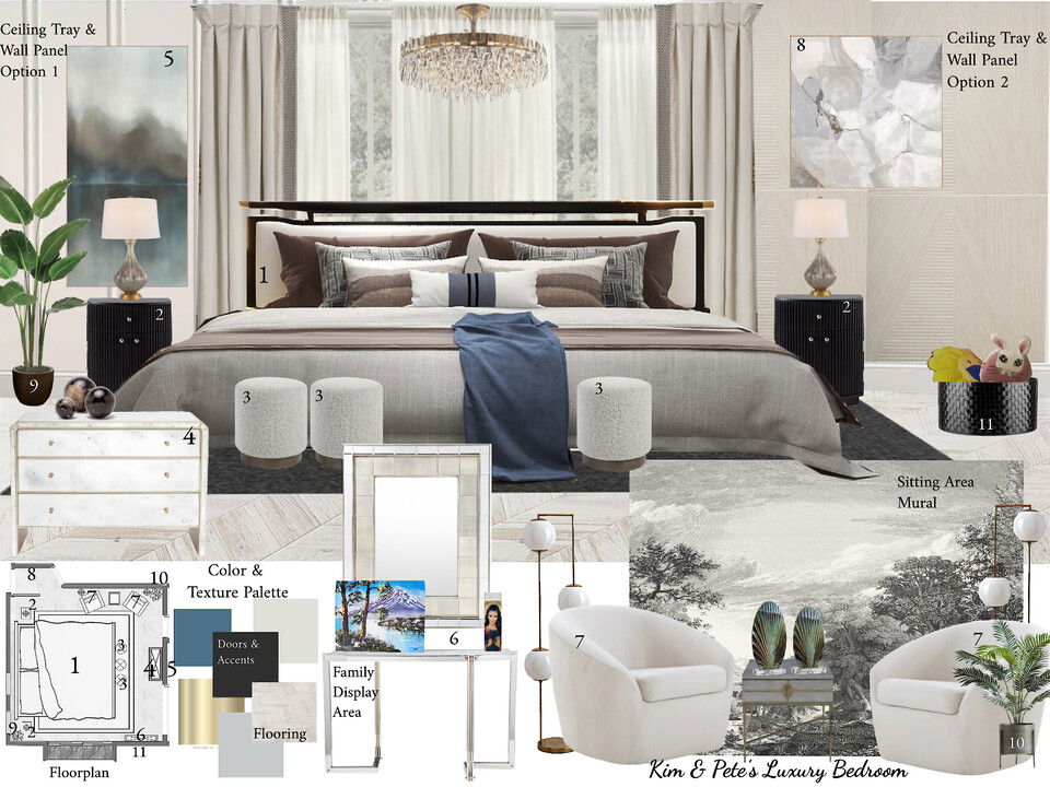 High end Contemporary Master Bedroom Design KaSonndra L. Moodboard 2 thumb