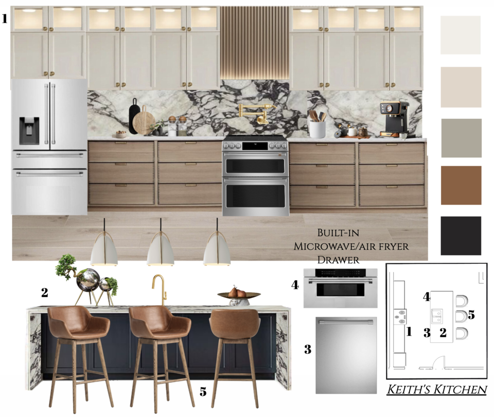 Modern Minimalist Kitchen with Marble Accents Kamila A. Moodboard 1 thumb