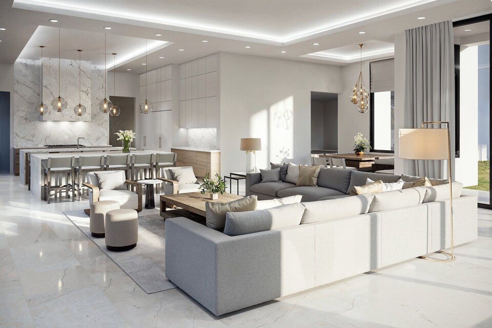 Luxury Living Room & Dining Room Combined