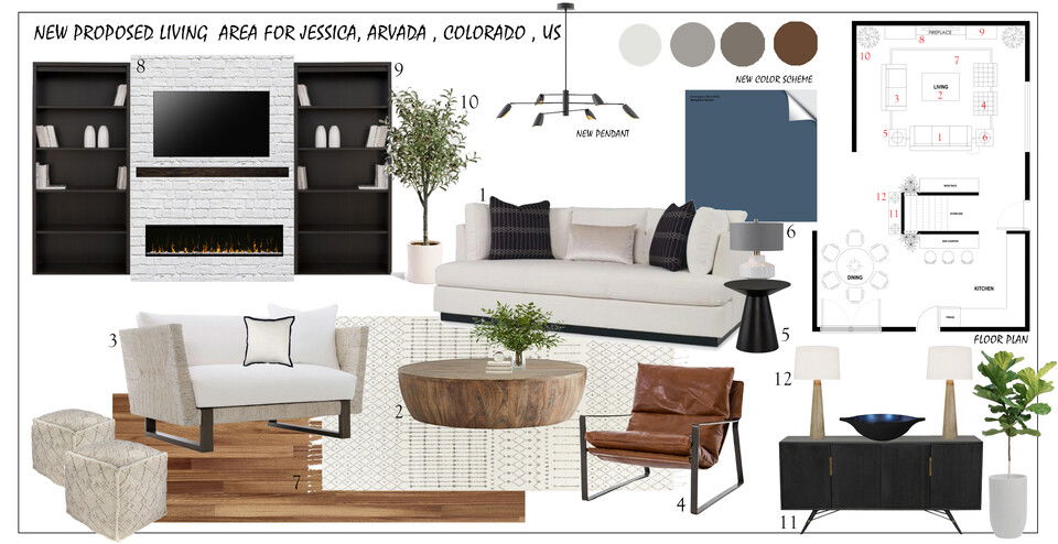 Renovación de Sala de Estar Acogedora Aida A. Moodboard 1 miniatura