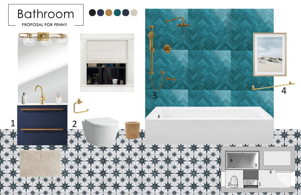 Modern Coastal Escape Bathroom Renovation Liliana S. Moodboard 2 thumb