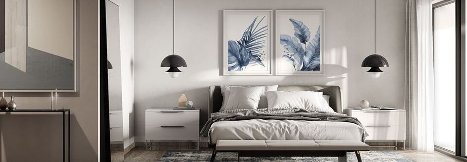 Classy Interior Design With Blue Accent Pieces- After Rendering