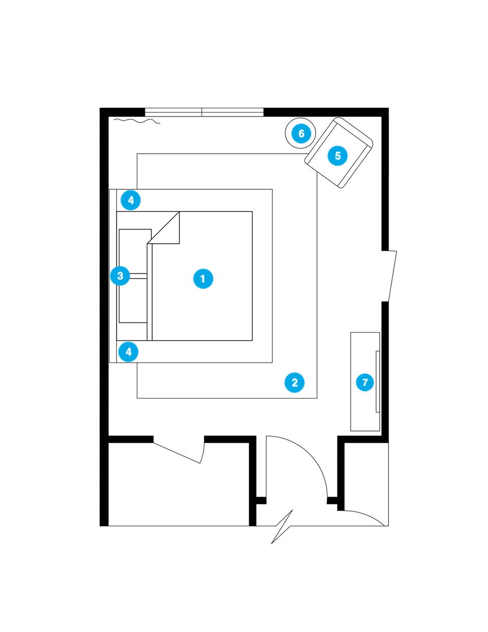 Online Designer Bedroom Floorplan