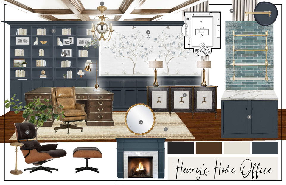 Green Home Office Design Casey H. Moodboard 2 thumb