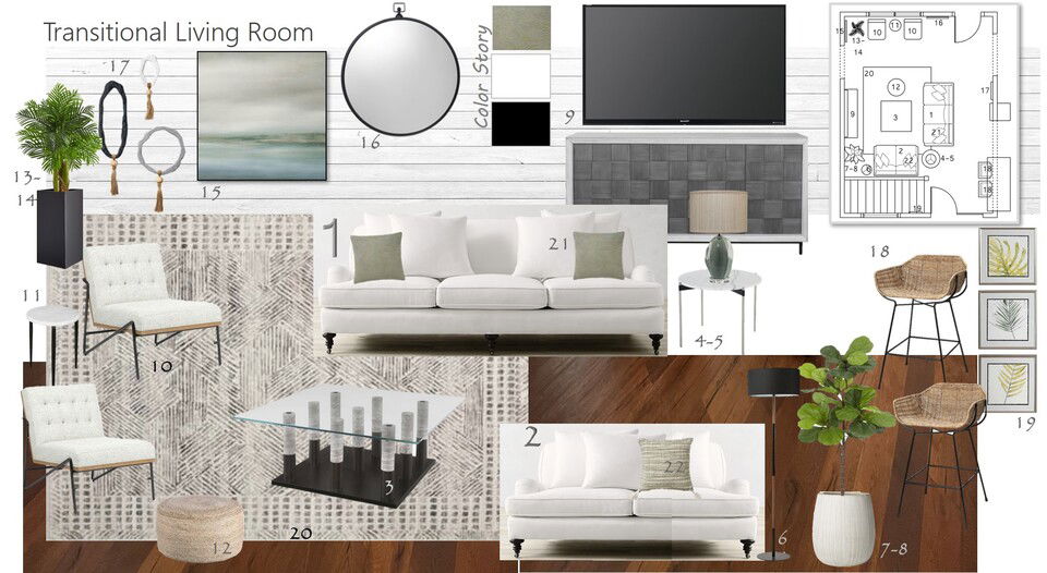 Moody Black & White Home Interior Design Wanda P. Moodboard 2 thumb