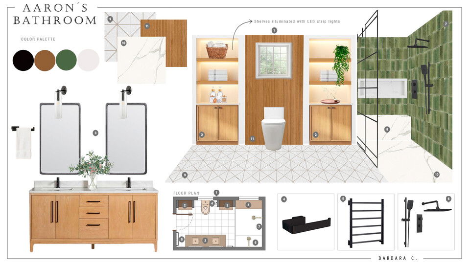Modern Nature-Inspired Bathroom Renovation Barbara C. Moodboard 1 thumb