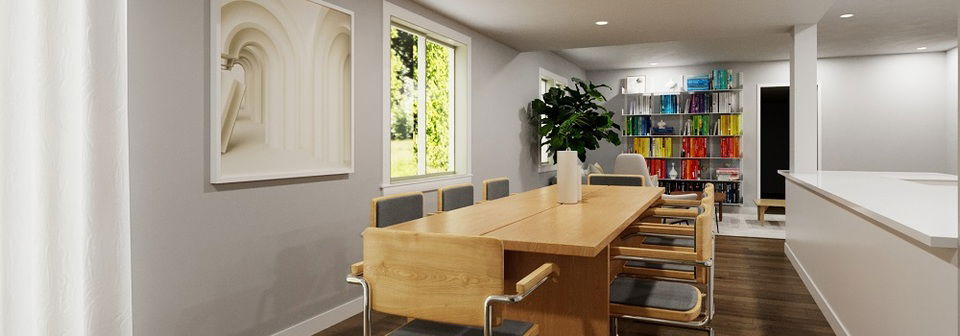 Modern Living-Dining Combo Design- After Rendering