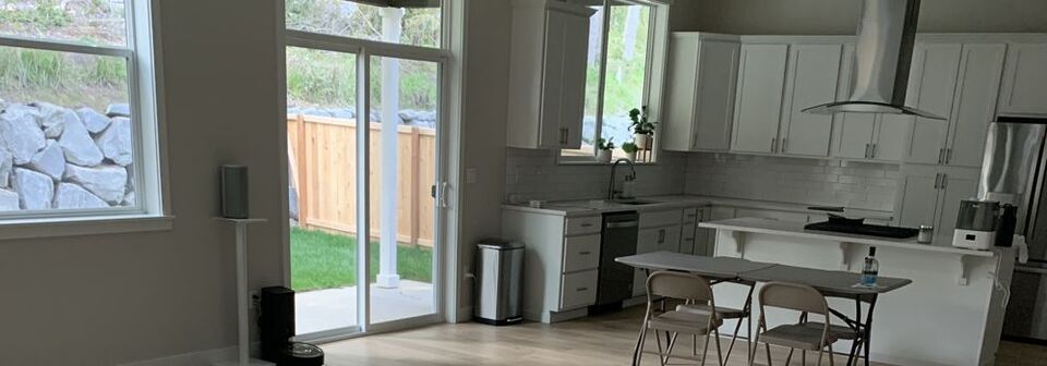 Modern Combined Living/Dining Room Design- Before Photo