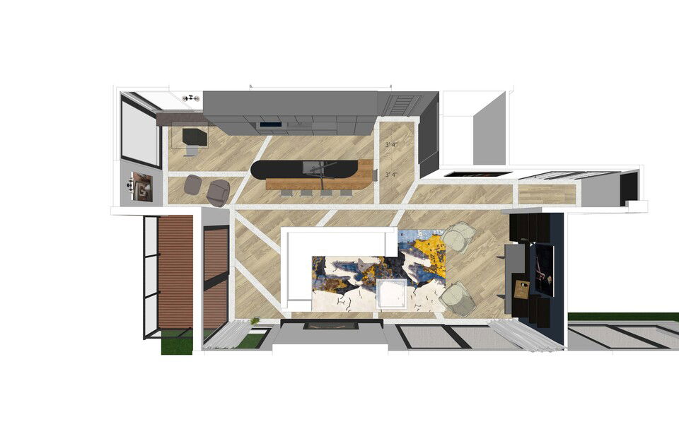 Online Designer Combined Living/Dining Floorplan