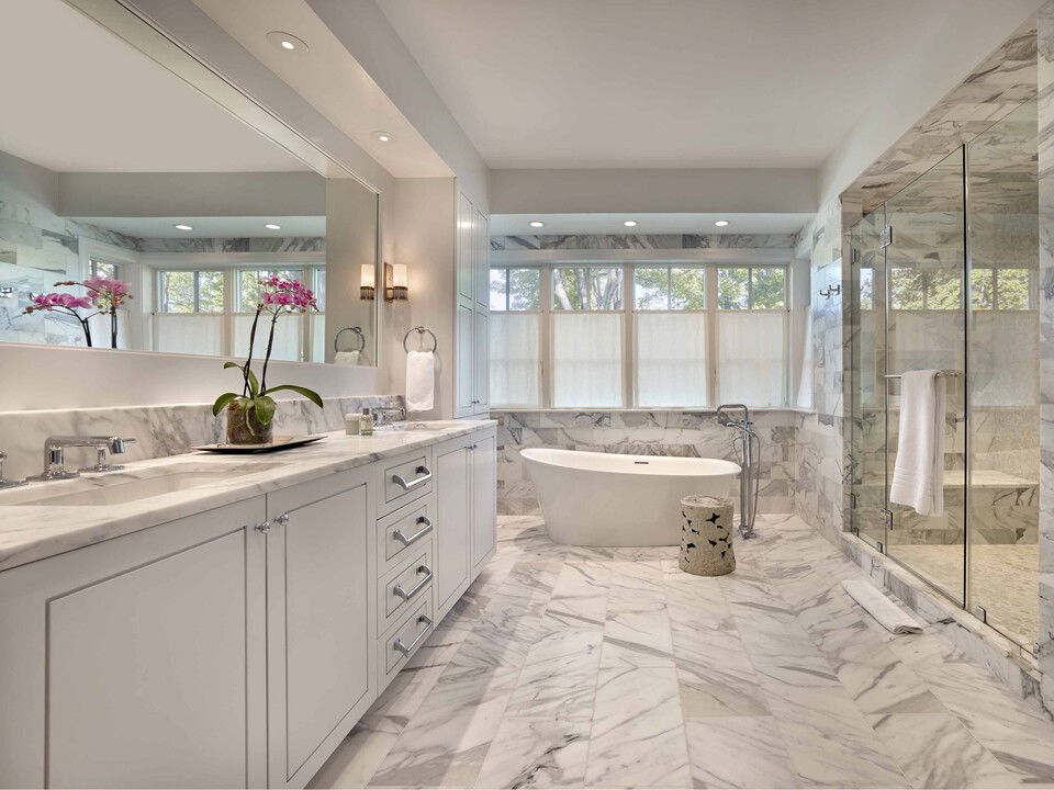 Modern Bathroom Renovation with a Tub as a Focal Point 