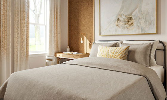 Light and Feminine Bedroom Makeover by top Boston interior designers