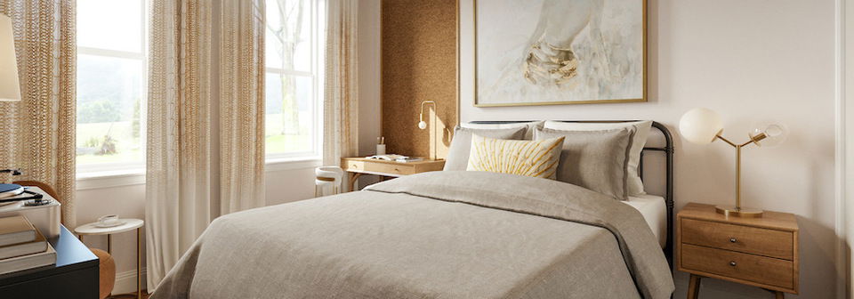 Light and Feminine Bedroom Makeover by top Boston interior designers