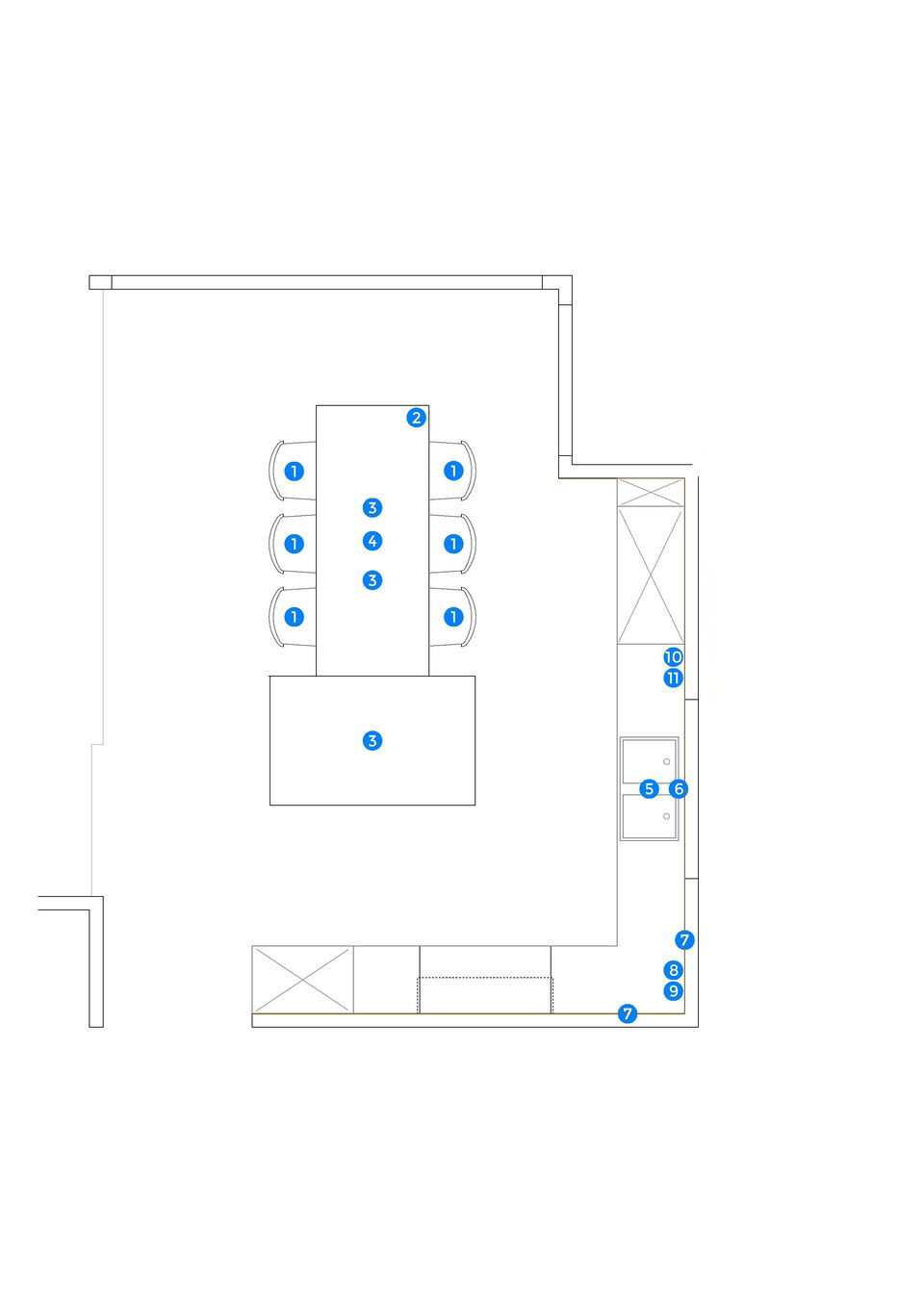 Online Designer Kitchen Floorplan