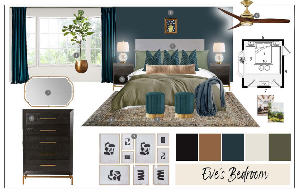 Eclectic Jewel Tone Home Design Casey H. Moodboard 2 thumb