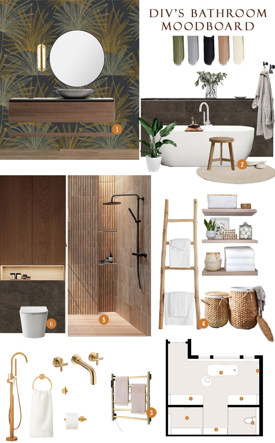 Contemporary Spa-Inspired Bathroom Renovation Nada M. Moodboard 2 thumb