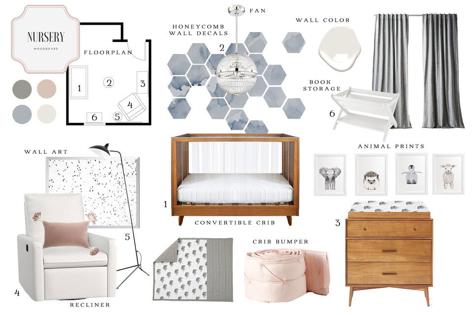 Modern Geometric Nursery Interior Design MaryBeth C. Moodboard 2 thumb