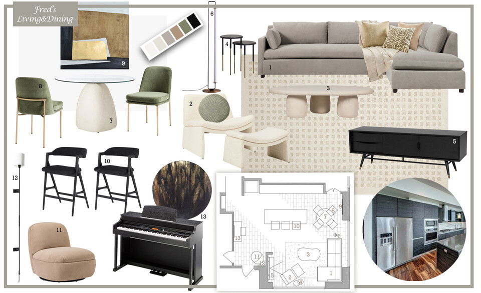 Diseño de interiores contemporáneo de lujo para un condominio Dragana V. Moodboard 2 thumb
