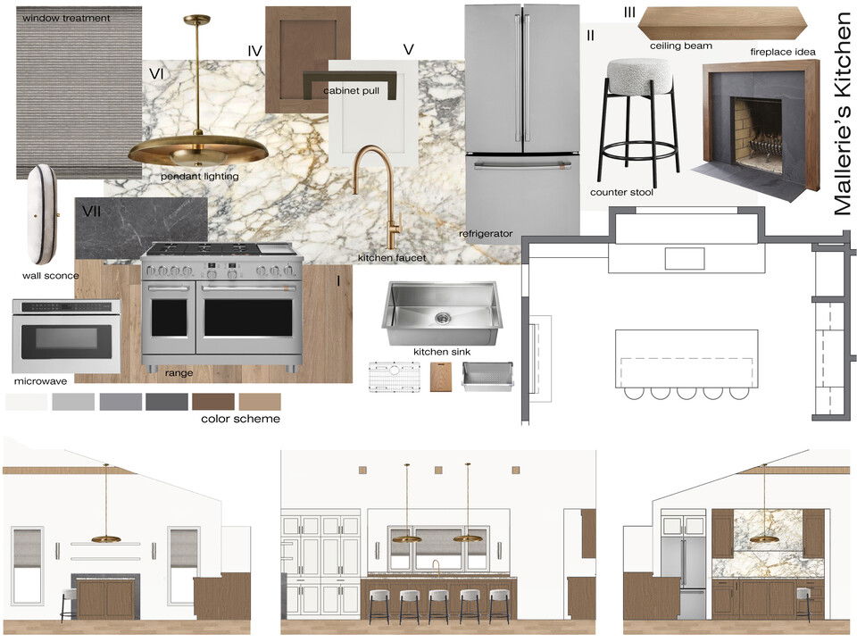 Renovación de Cocina Contemporánea Elegante Selma A. Tablero de Ánimo 2 thumb