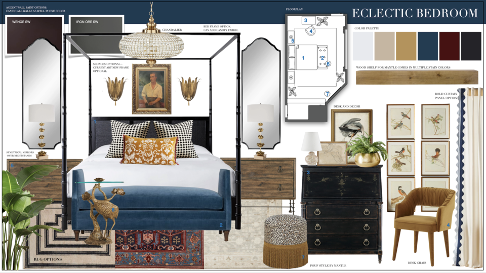 Vintage Bedroom Design with Eclectic Decor Marya W. Moodboard 1 thumb