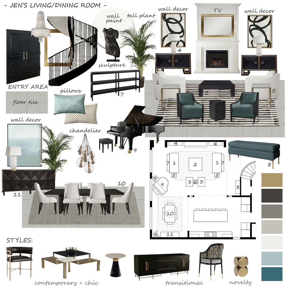 Luxury Living & Dining Room Design Selma A. Moodboard 1 thumb