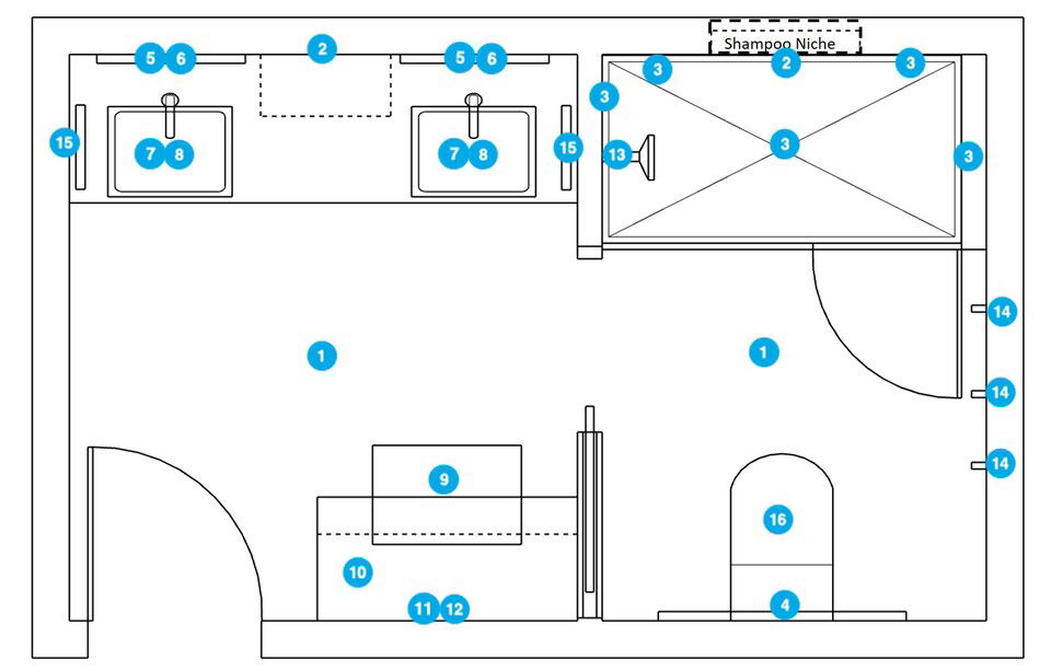 Online Designer Bathroom Floorplan