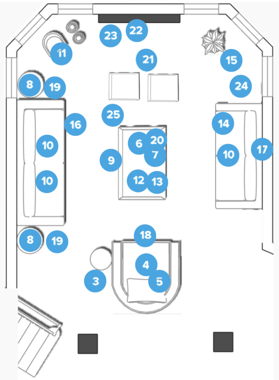 Online Designer Living Room Floorplan