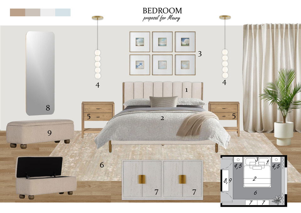 Light & Airy Scandinavian Guest Bedroom Remodel Christina N. Moodboard 2 thumb