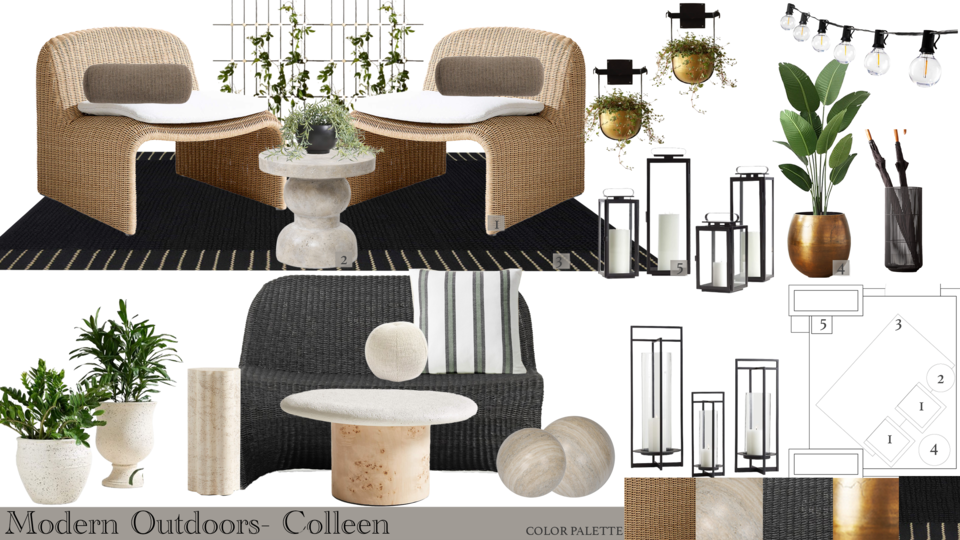 Modern Contemporary Entrance & Hallway Design Shameika B. Moodboard 1 thumb