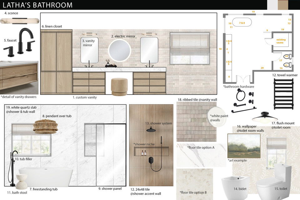 Sophisticated Modern Transitional Kitchen & Bathroom Design Jessica S. Moodboard 2 thumb