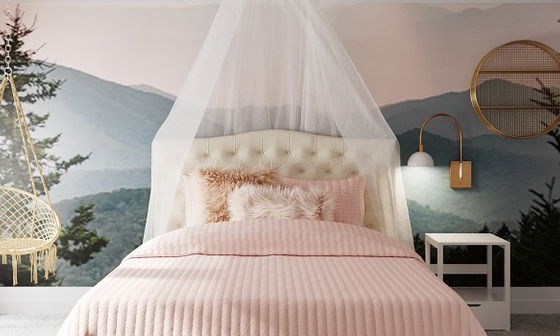 Vaulted Ceiling Home with Dreamy Girl Room