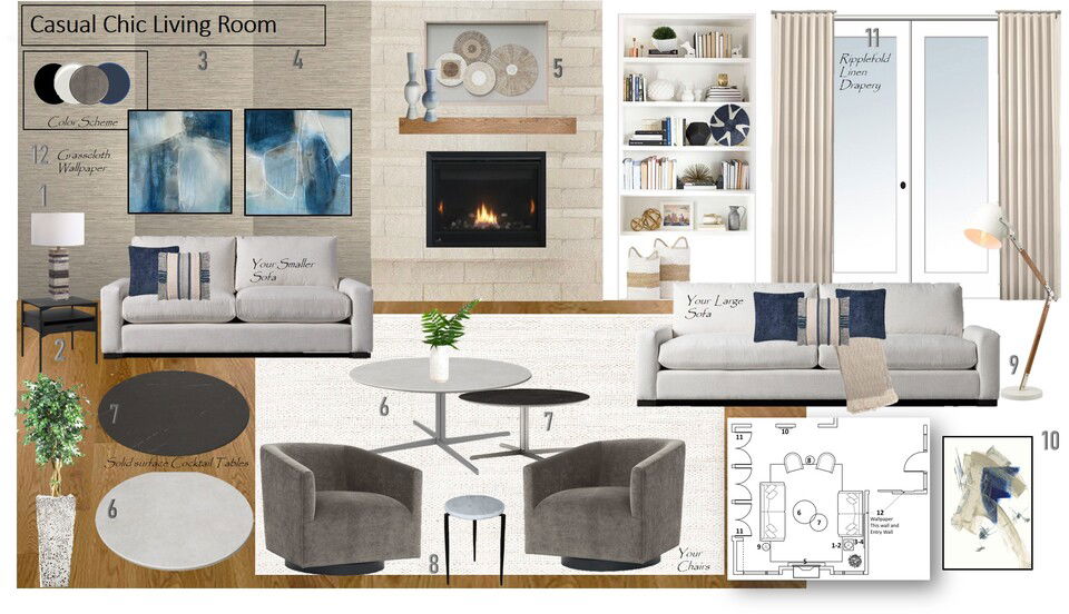 Casual Chic Home Interior Design Wanda P. Moodboard 1 thumb