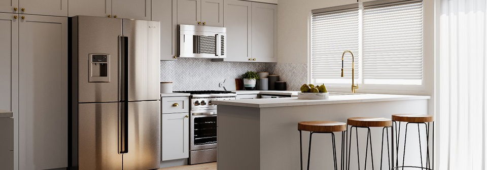 Vaulted Ceiling Transitional Kitchen Remodel- After Rendering