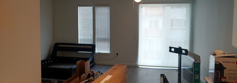 Black & Red Modern Studio Apartment Design- Before Photo