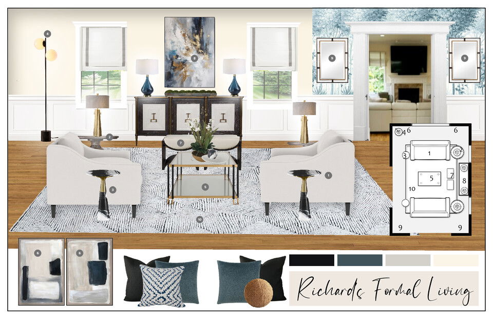 Glamorous Modern Living & Dining Room Remodel Casey H. Moodboard 1 thumb
