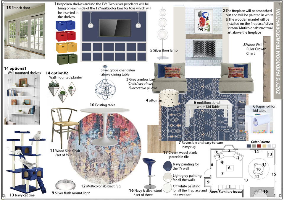 Mid Century Modern Living & Dining Room Decor Franzi K. Moodboard 2 thumb