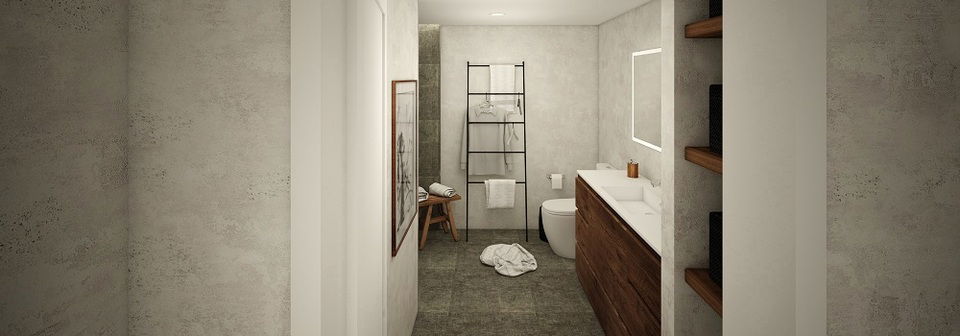 Contemporary Minimal Bathroom- After Rendering