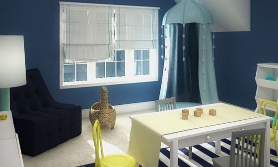 Fun Blue Kids Playroom