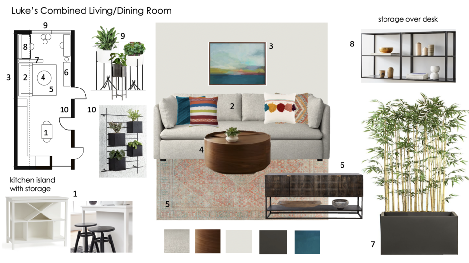 Boho Eclectic Living Room and Kitchen Theresa G. Moodboard 1 thumb