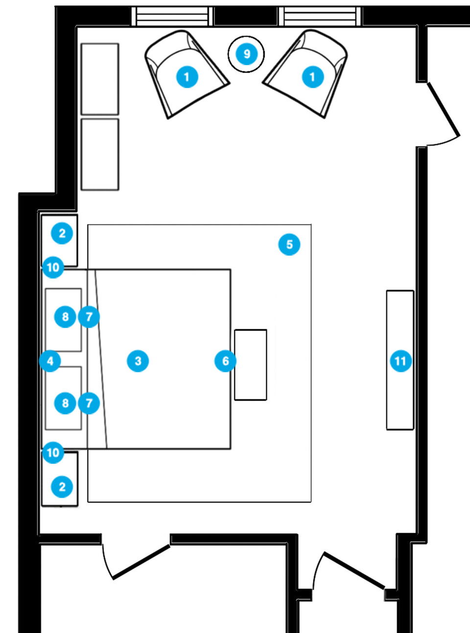 Online Designer Bedroom Floorplan