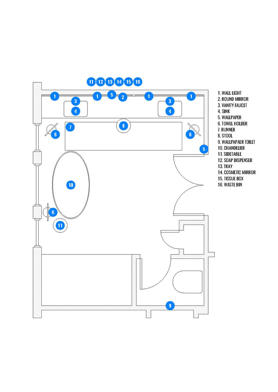 Online Designer Bathroom Floorplan