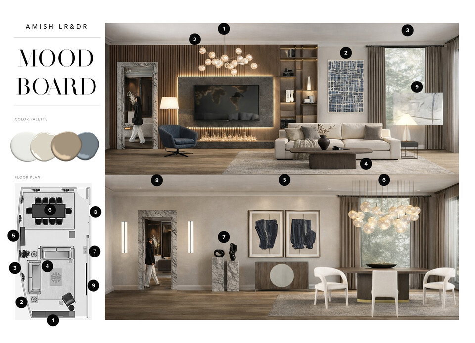 Modern Luxury Combined Living & Dining Design Erika F. Moodboard 2 thumb