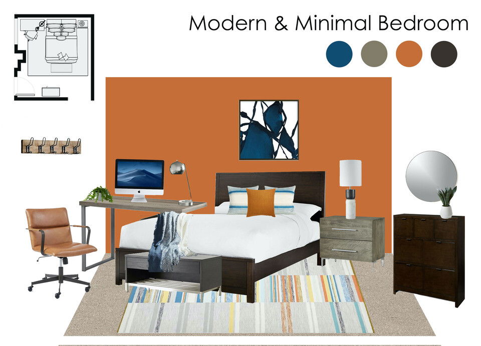 Dormitorio Minimalista con Diseño de Oficina en Casa Paaj Y. Tablero de Ideas 2 miniatura