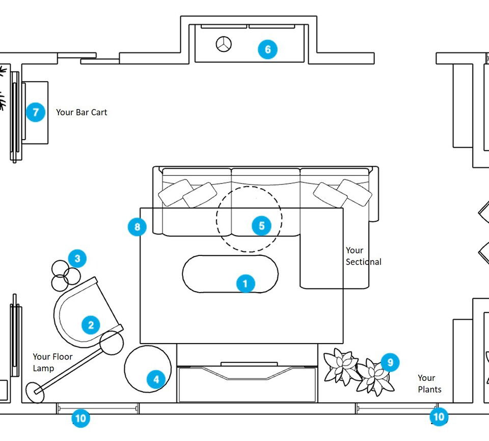 Online Designer Living Room Floorplan