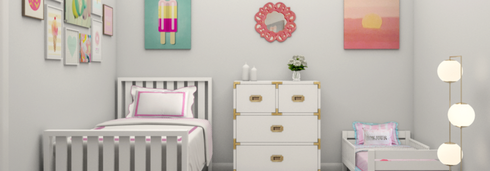 Fun Girls Bedroom & Hallway Design- After Rendering