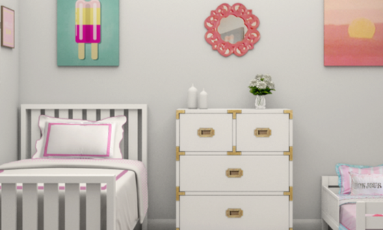 Fun Girls Bedroom & Hallway Design