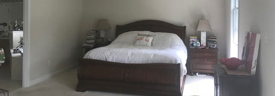 Transitional and Tropical Style Master Bedroom- Before Photo