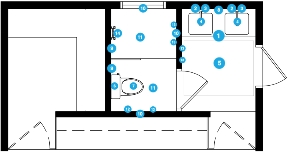 Online Designer Bathroom Floorplan