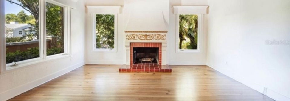 Wooden Ceiling Mediterranean Living Room Design- Before Photo